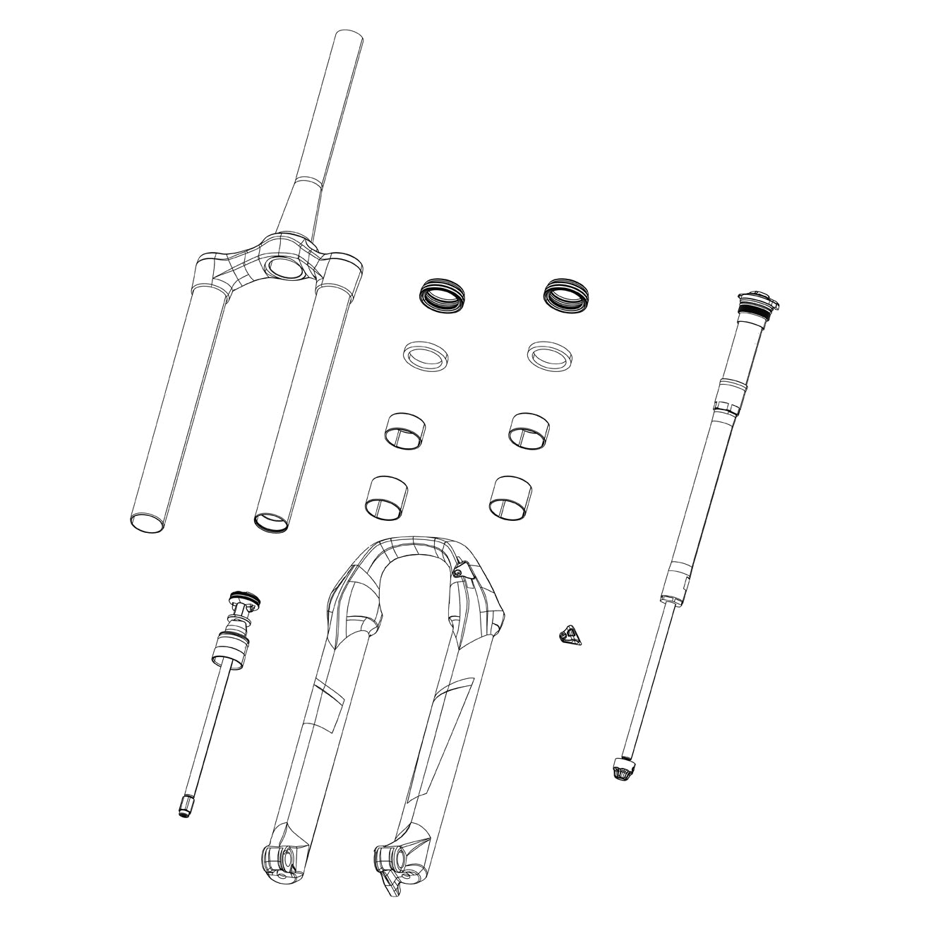 Rockshox Spare - Fork Caliper Spacer Kit - 3S (Allows For 203Mm Brake Rotor) Ñ Boxxer B1+/Zeb A1+