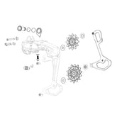 SRAM Rear Derailleur Pulley Kit XX Eagle T-Type AXS (Includes 14T Upper And 16T Lower Metal Spider Pulley, 2 Aluminum Pulley Screws)