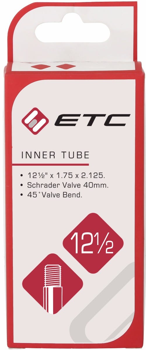 ETC Inner Tube 12 1/2 x 1.75-2.1 Schrader 45deg Valve