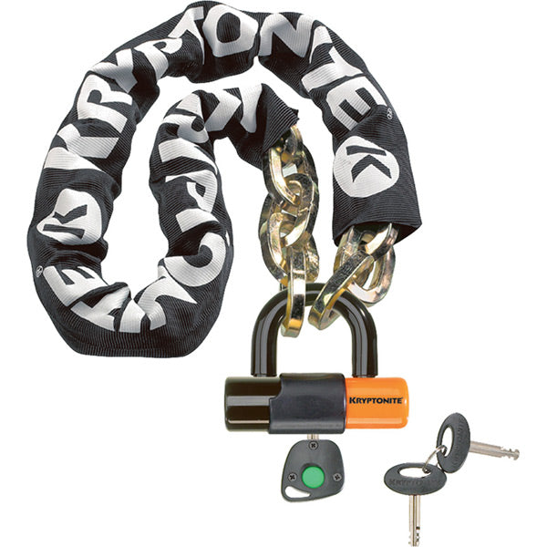 Kryptonite New York Chain (12 mm/100 cm) - with Ev Series 4 Disc Lock 14mm Sold Secure Gold